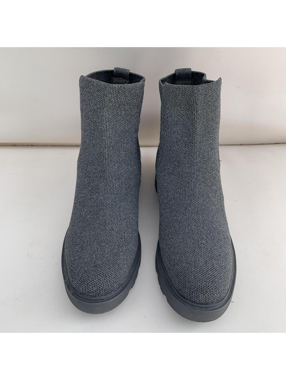 VIVAIA Boots Everly Round Toe Platform Knit Travel Gray Lug Sole 39 Or 8.5 9 Us - Picture 2 of 12